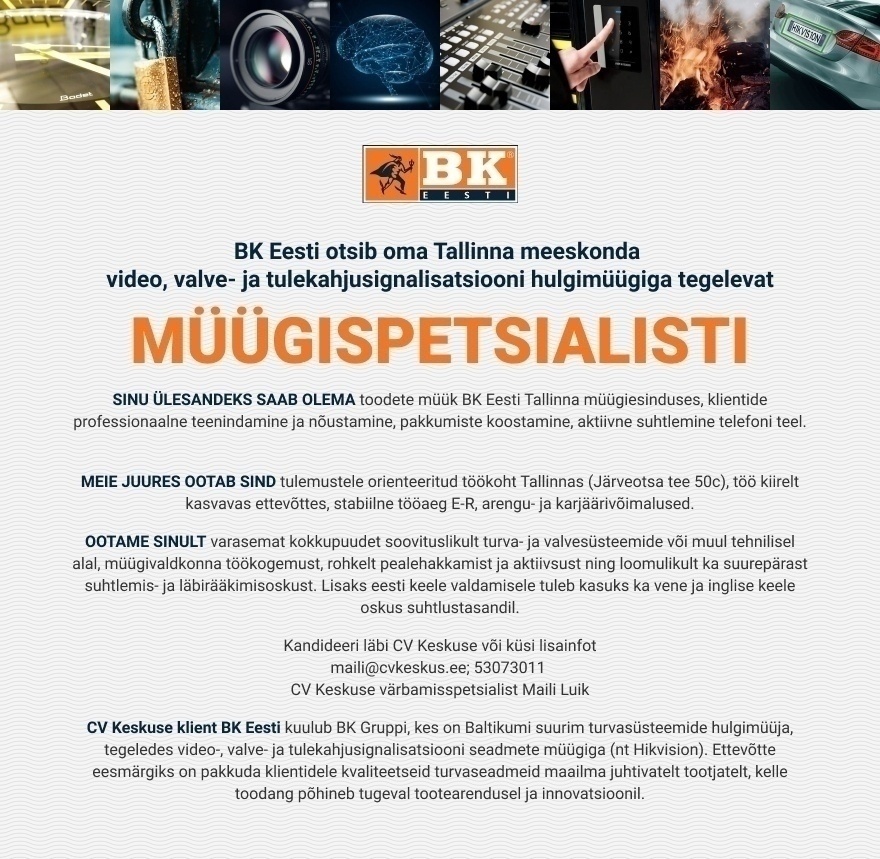 BK Eesti AS MÜÜGISPETSIALIST