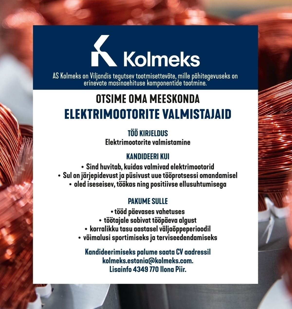 Kolmeks AS Elektrimootorite valmistaja