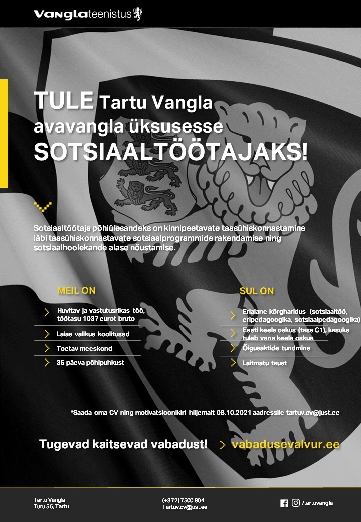 Tartu Vangla SOTSIAALTÖÖTAJA