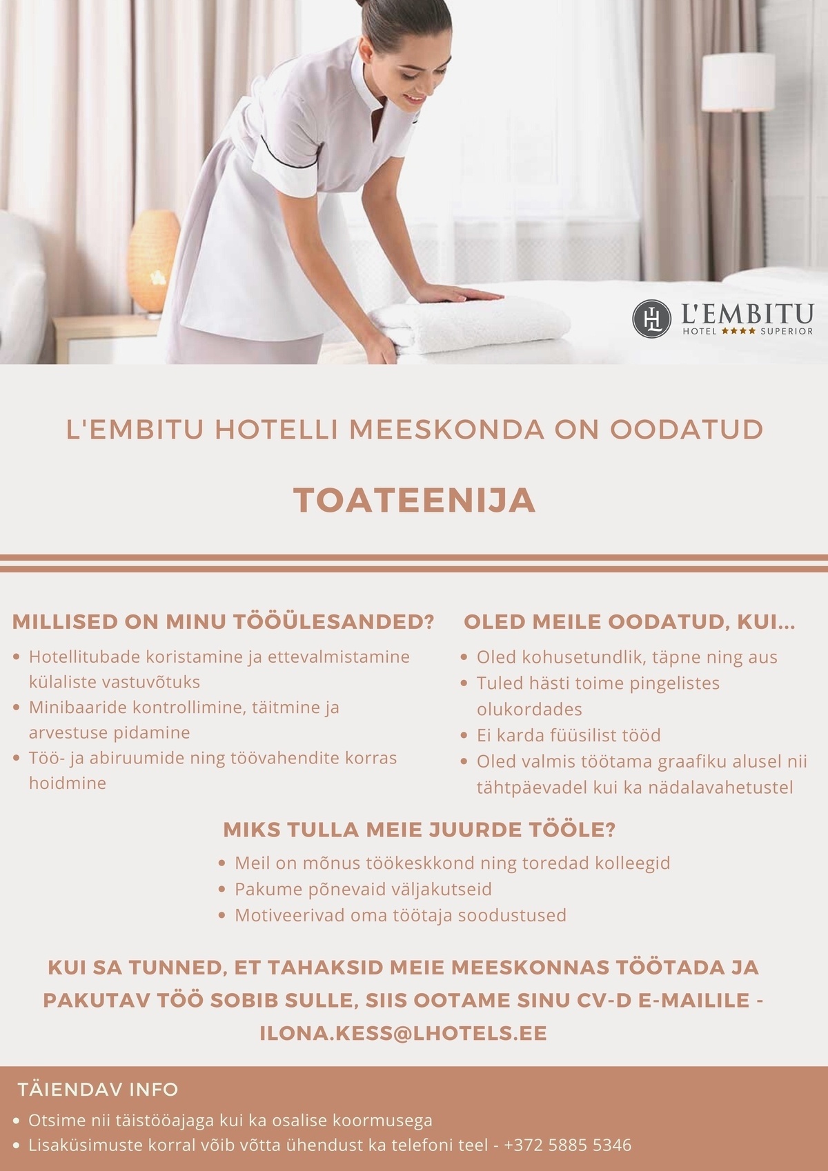 HOTEL L'EMBITU OÜ Toateenija