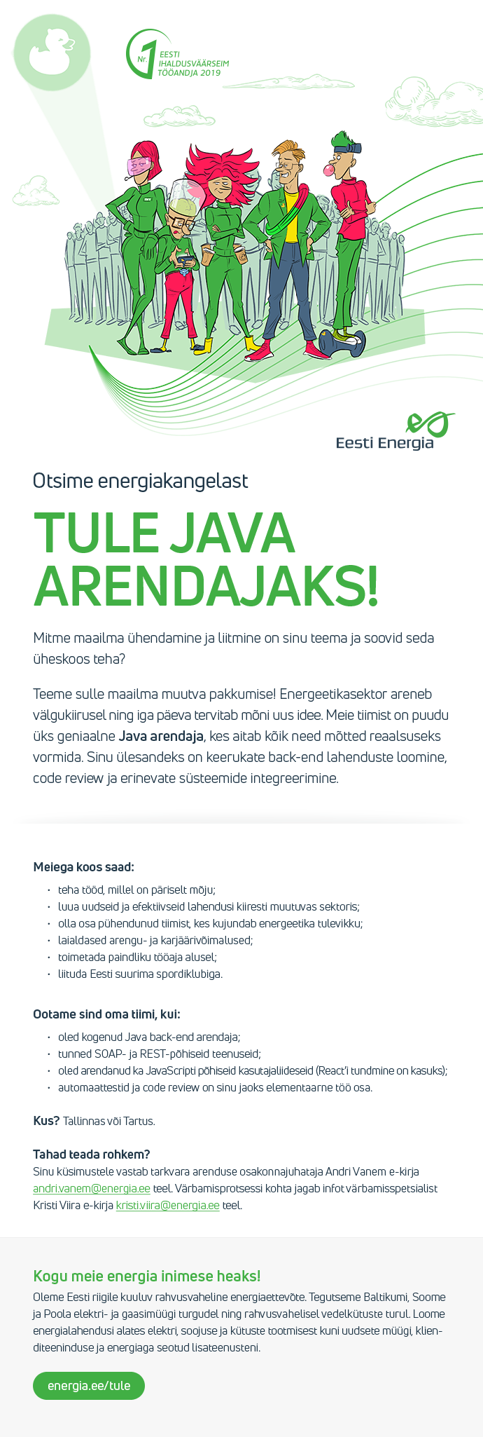 Eesti Energia AS JAVA ARENDAJA