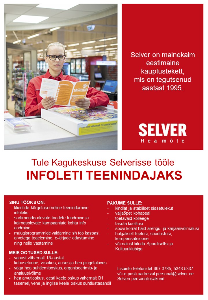 Selver Infoteenindaja Kagukeskuse Selveris