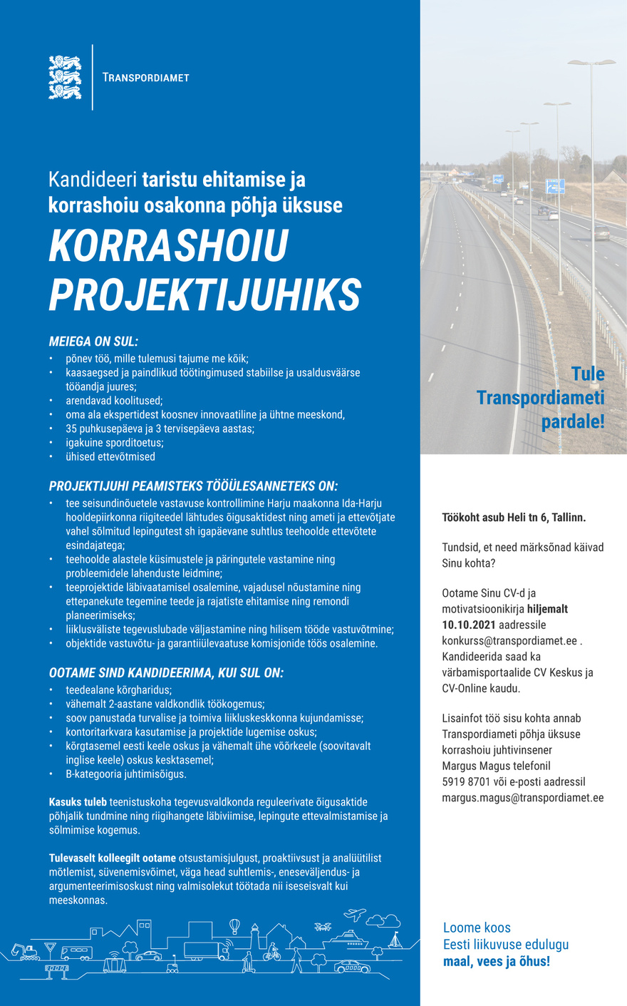 Transpordiamet Korrashoiu projektijuht