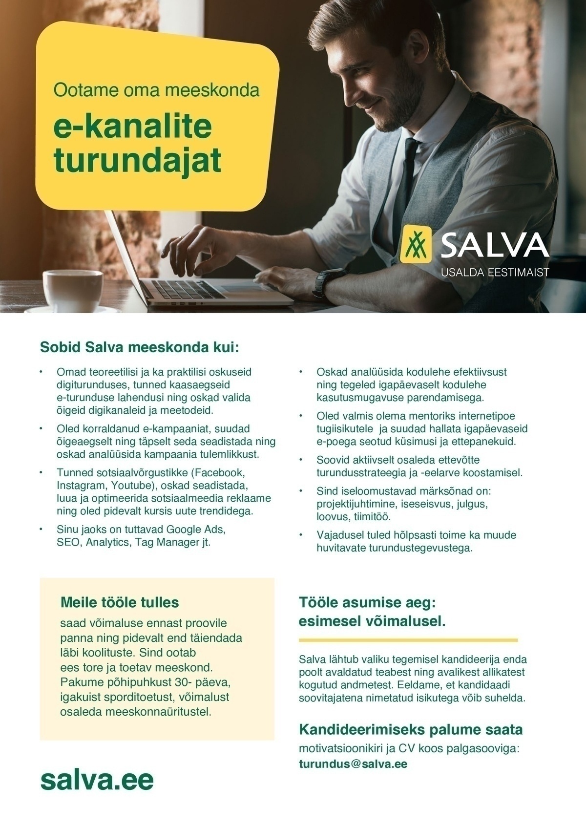 Salva Kindlustuse AS E-kanalite turundaja