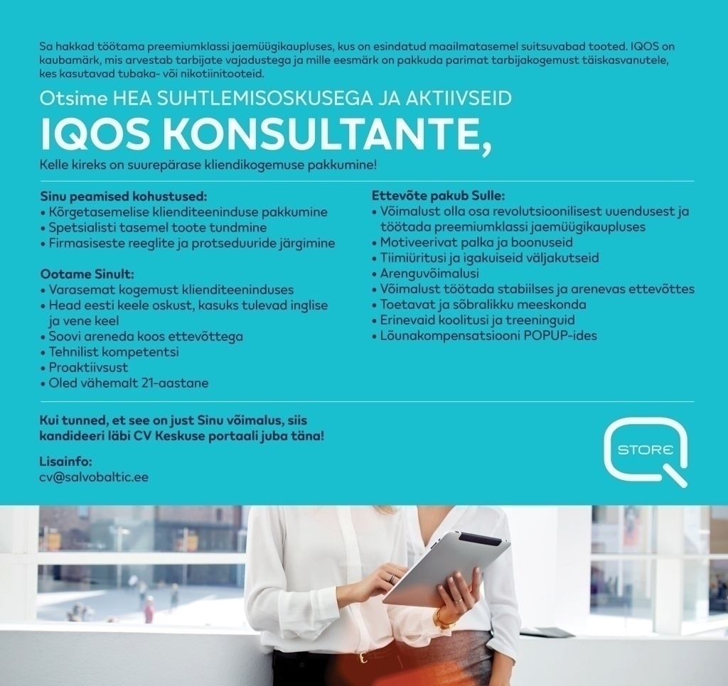 SALVOBALTIC OÜ IQOS Konsultant