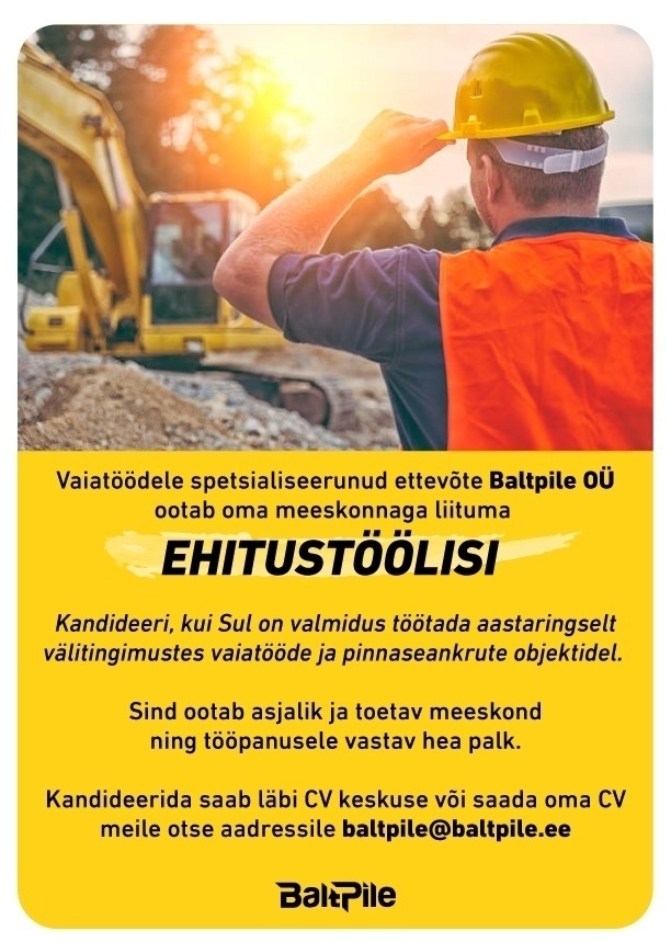 BALTPILE OÜ Ehitustööline