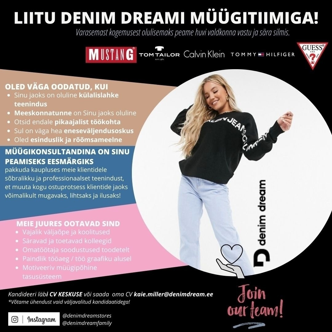 Põldma Kaubanduse AS Tule liitu RAPLA DENIM DREAMI perega!