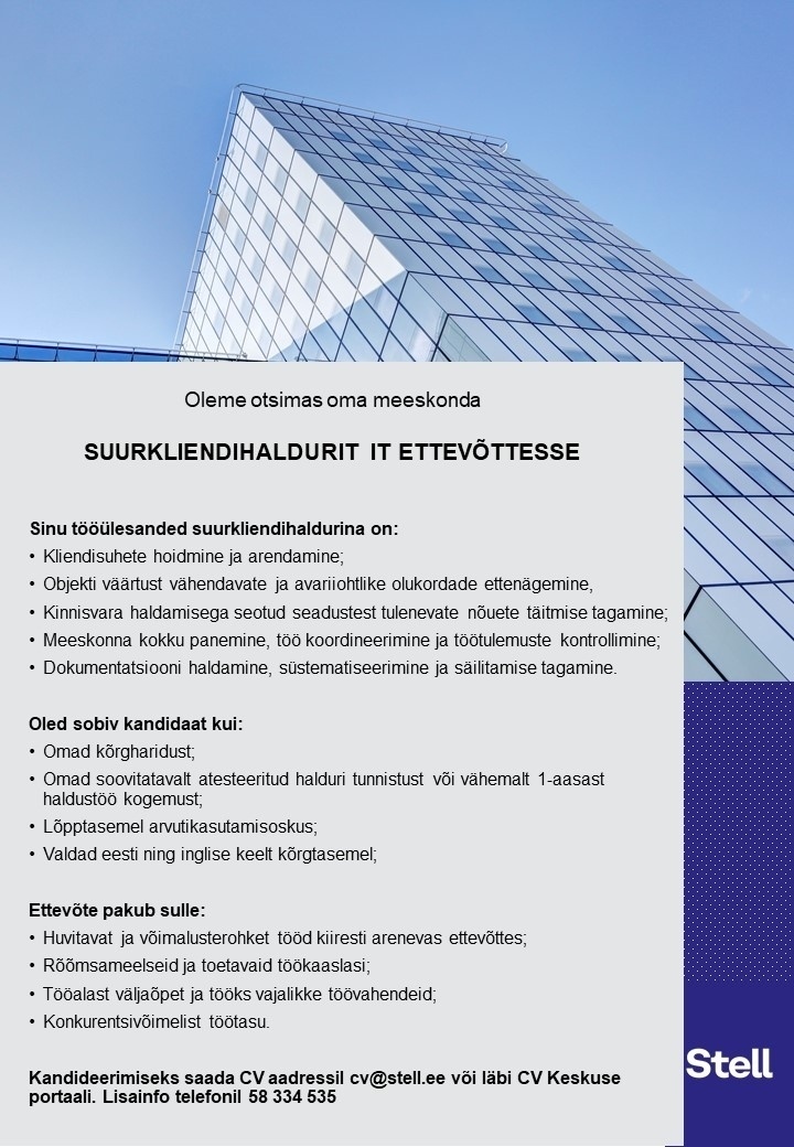 Stell Eesti AS Suurkliendihaldur