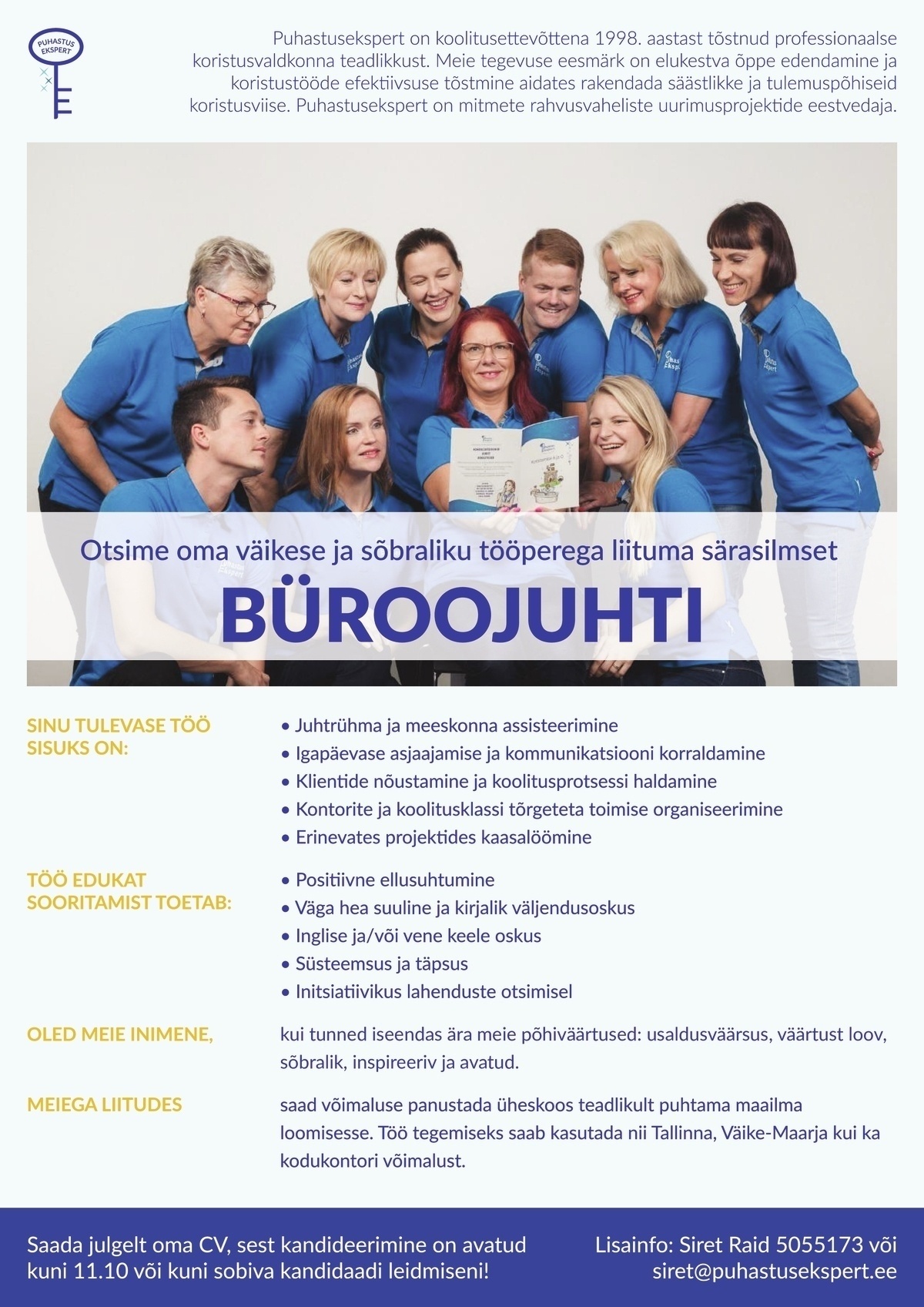 Puhastusekspert OÜ Büroojuht