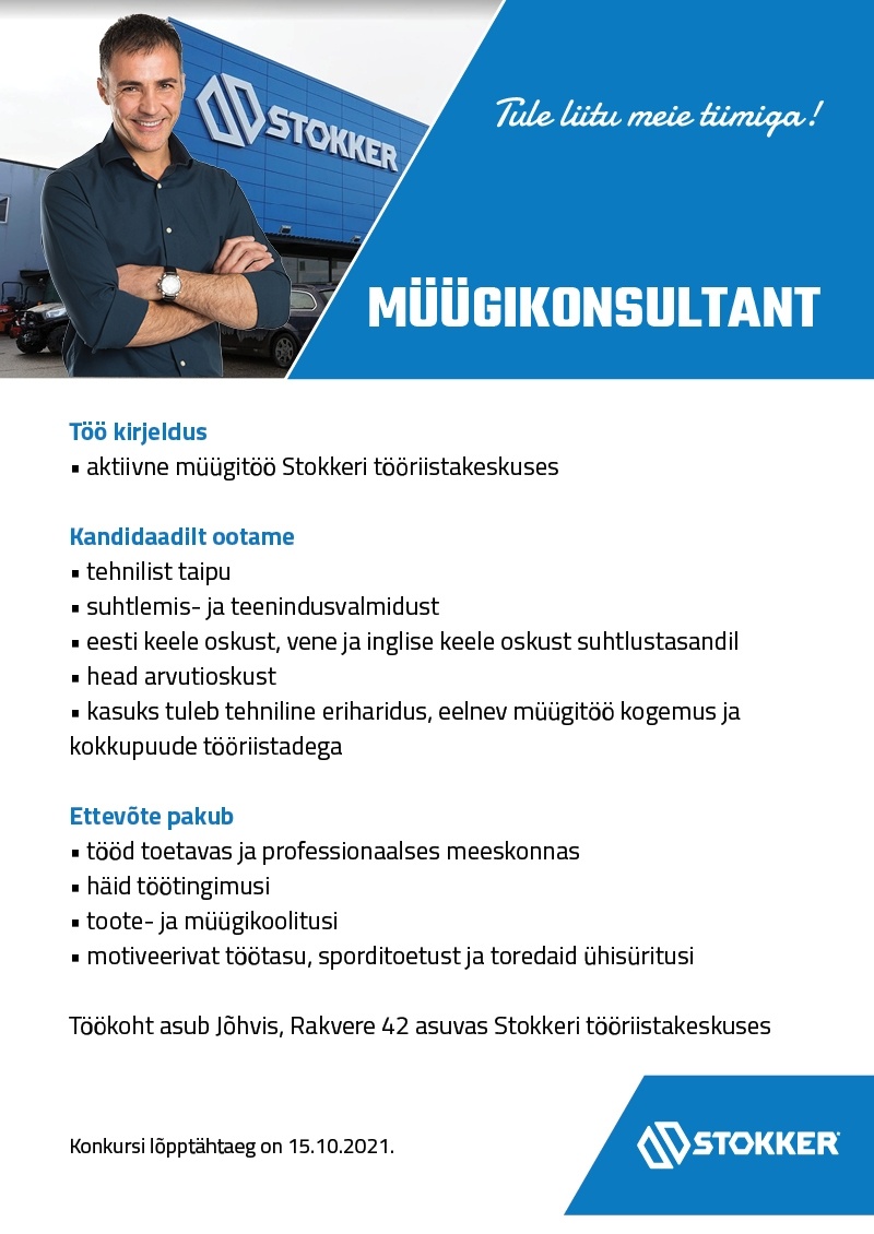 Stokker AS Müügikonsultant