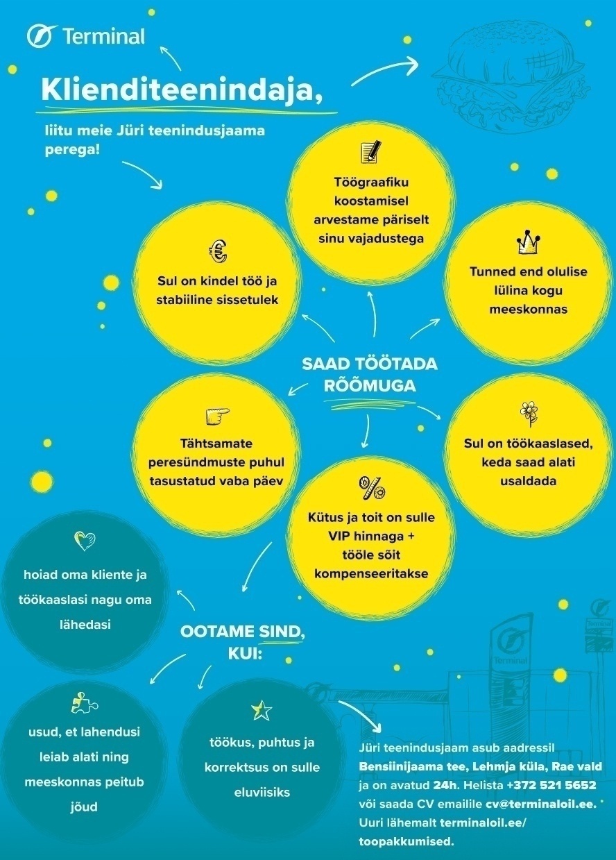 Tartu Terminal AS Klienditeenindaja Jüri teenindusjaamas