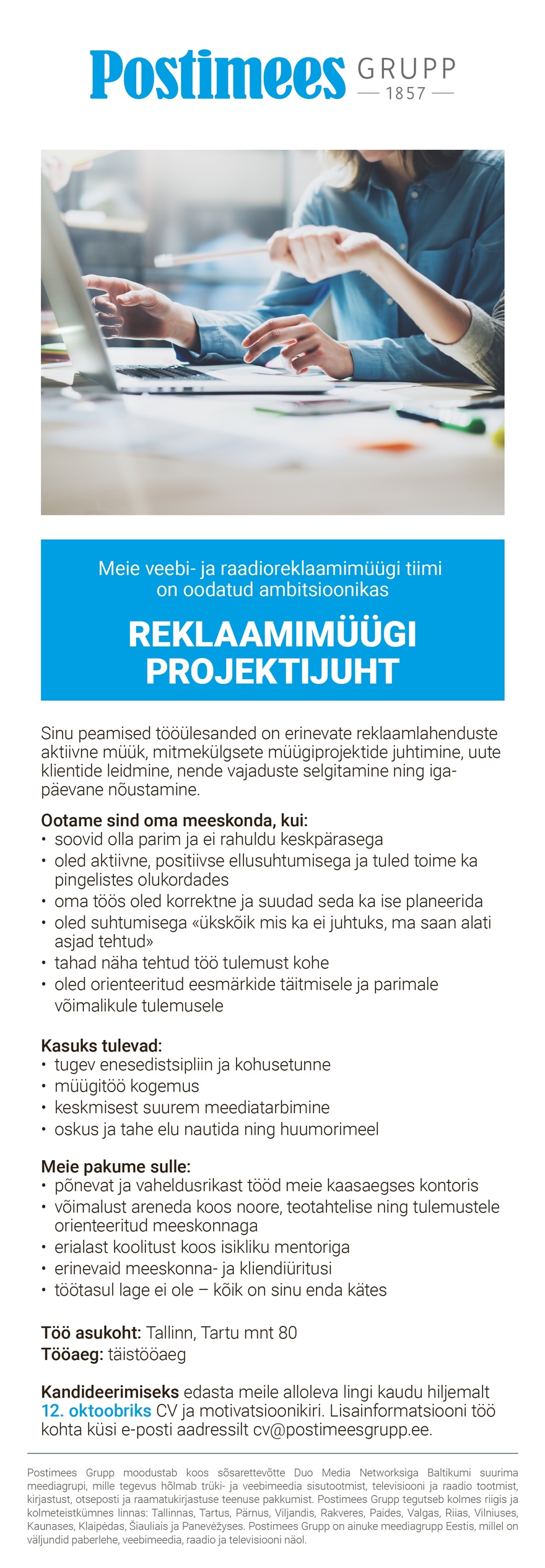 Postimees Grupp Reklaamimüügi projektijuht