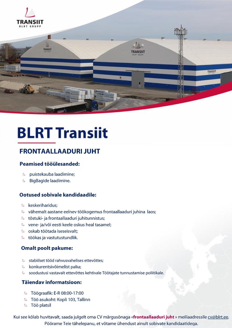 BLRT Transiit OU FRONTAALLAADURI JUHT