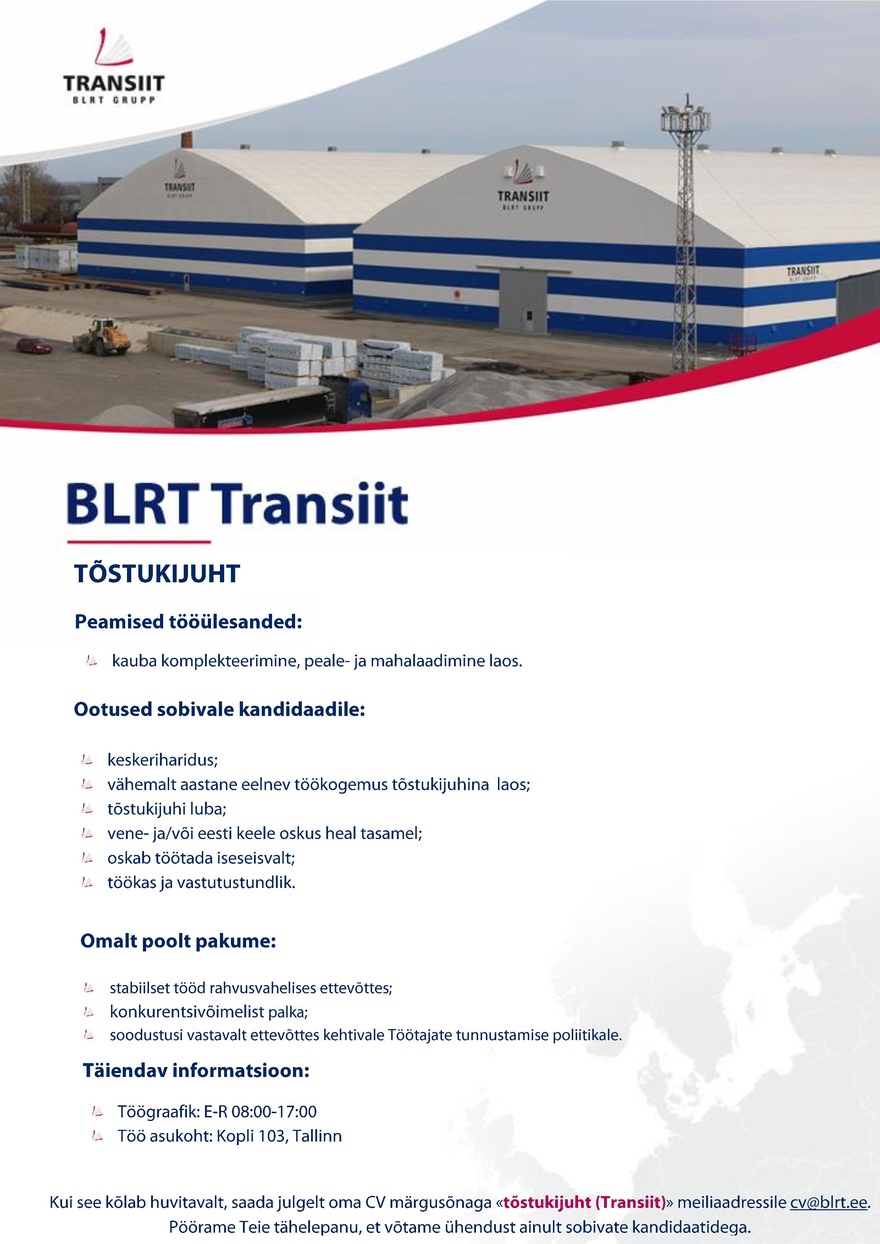 BLRT Transiit OU TÕSTUKIJUHT