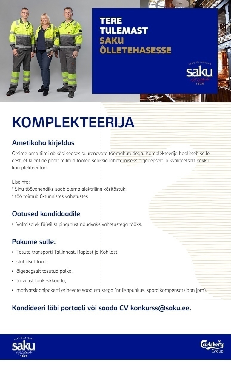 Saku Õlletehase AS Komplekteerija