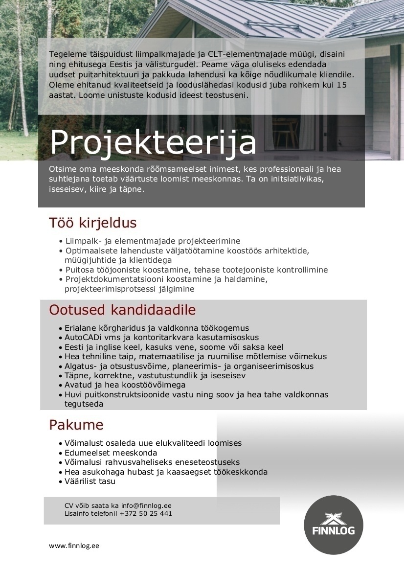 FINNLOG OÜ PROJEKTEERIJA