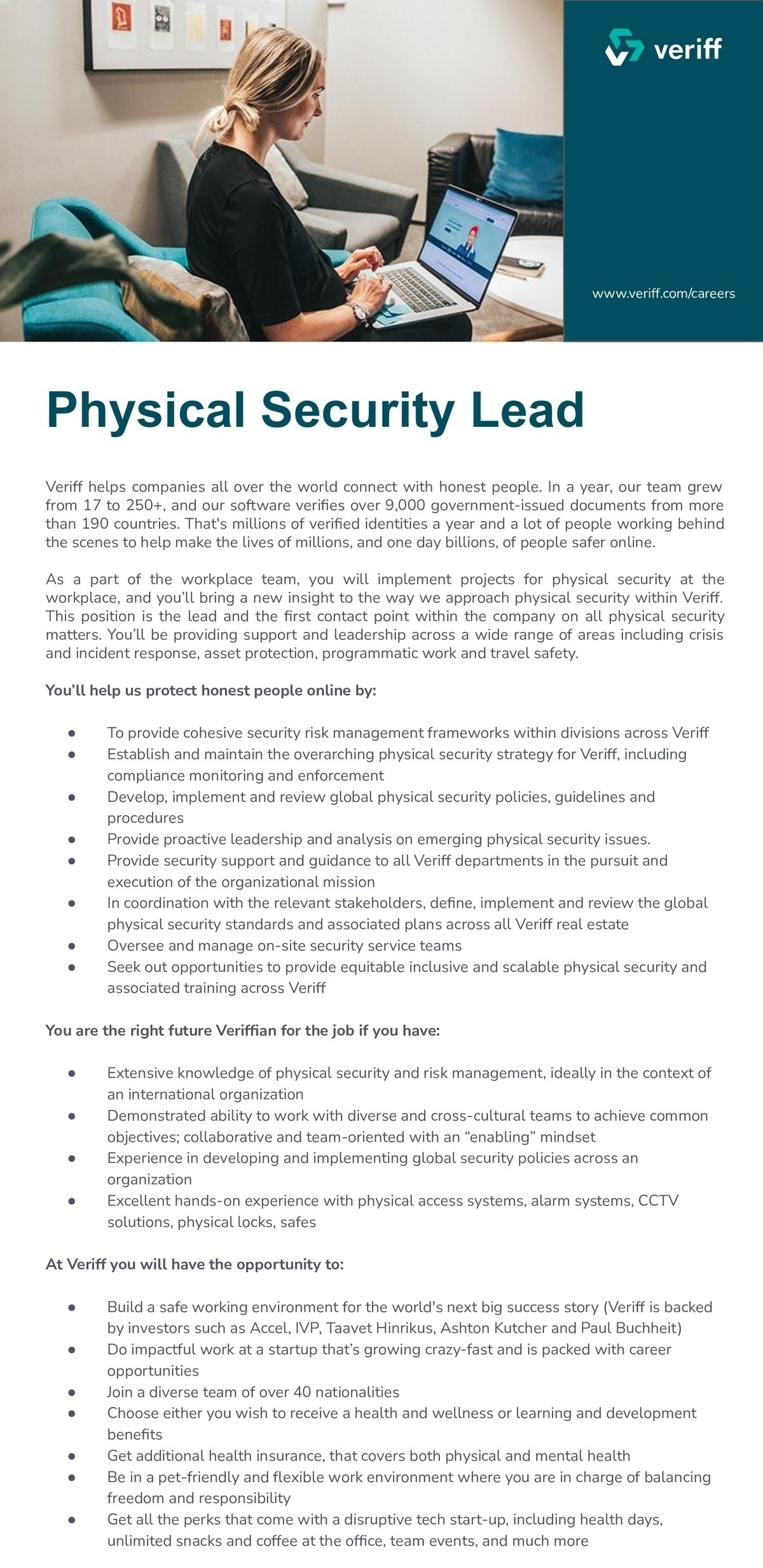 VERIFF OÜ Physical Security Lead