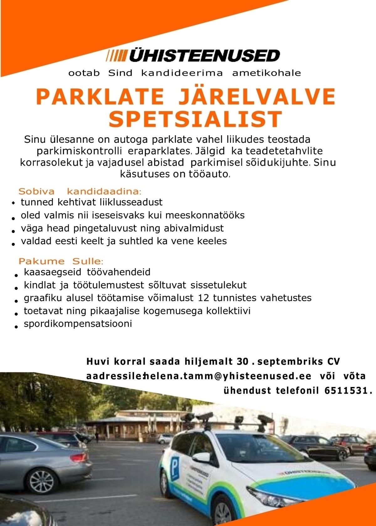 ÜHISTEENUSED AS Parklate järelvalve spetsialist