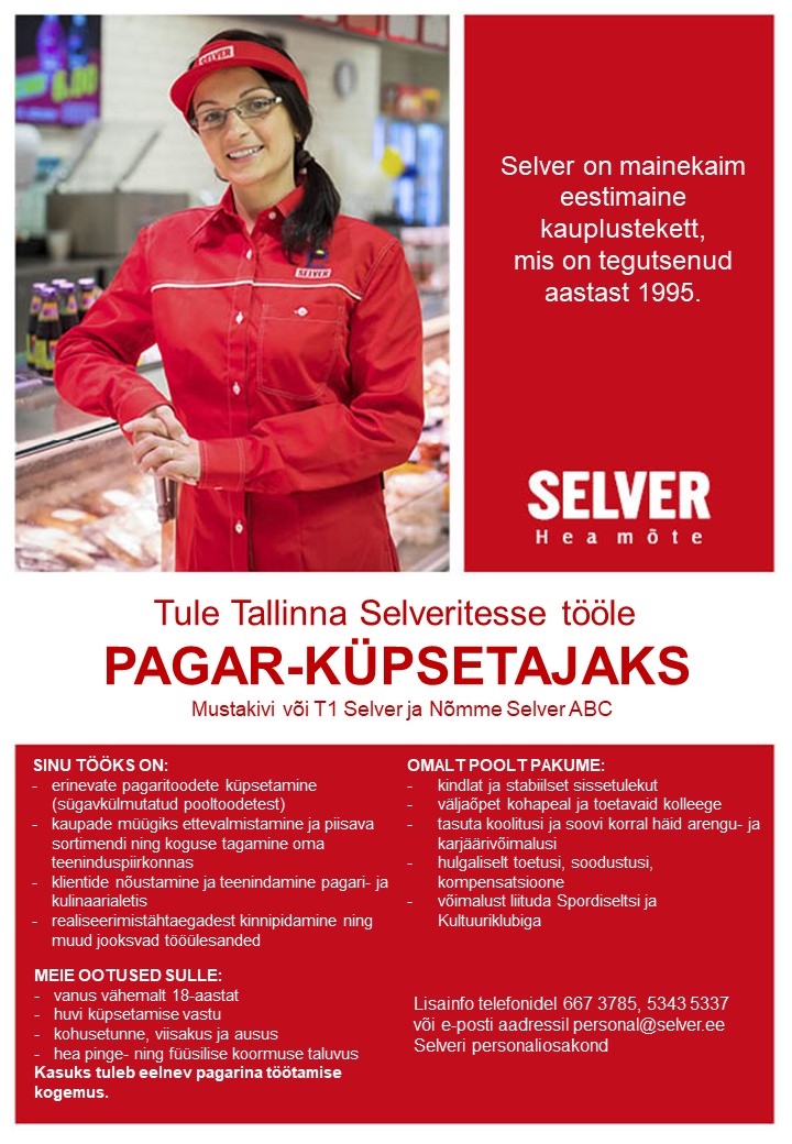 Selver Pagar-küpsetaja Tallinna Selverites