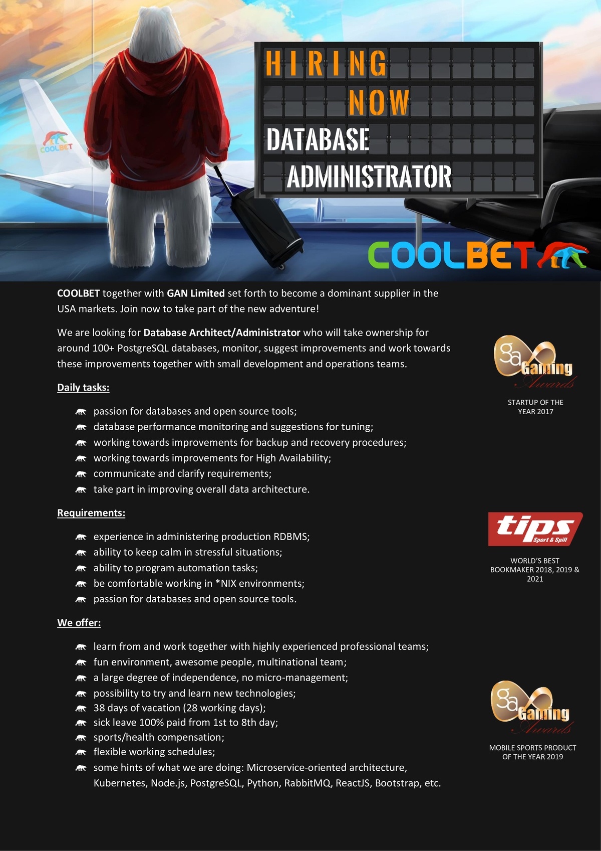 VG Estonia OÜ Database administrator