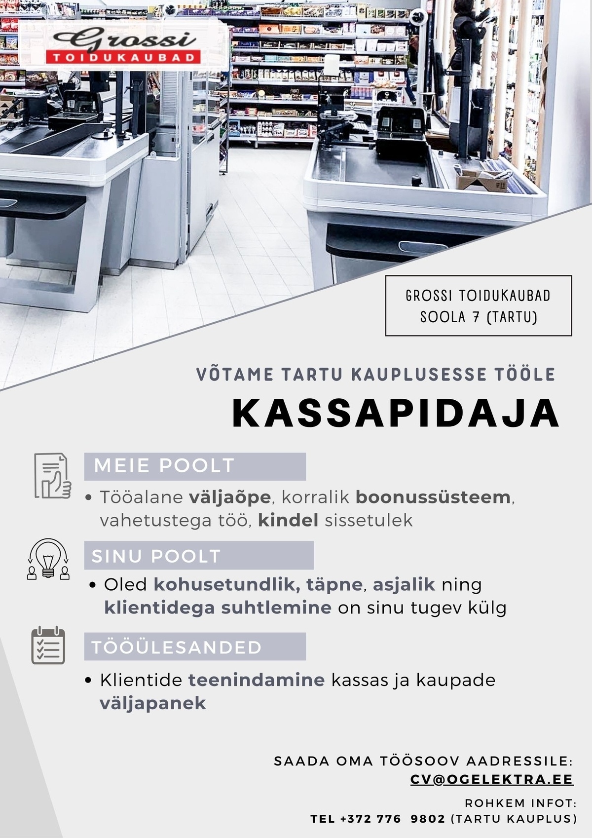 OG Elektra AS Kassapidaja (Tartu)