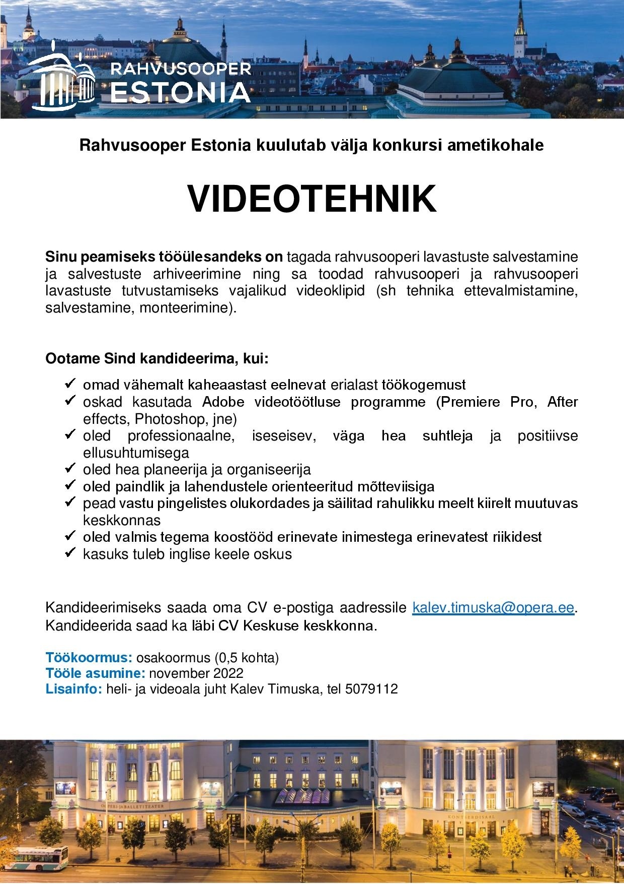 Rahvusooper Estonia Videotehnik