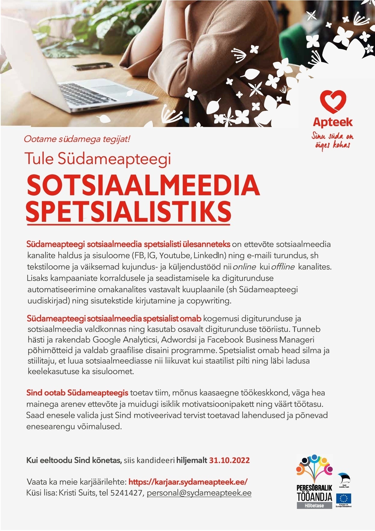 PHARMA HOLDING OÜ Sotsiaalmeedia spetsialist