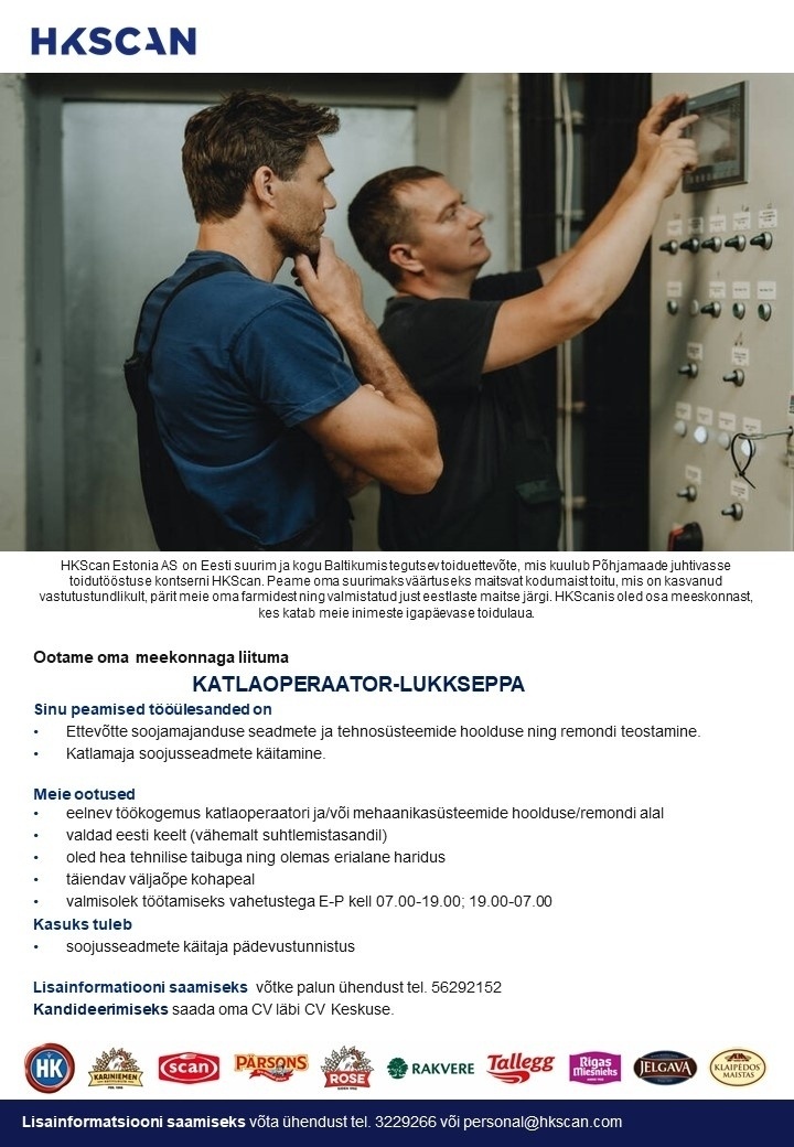 HKScan Estonia AS Katlaoperaator - lukksepp