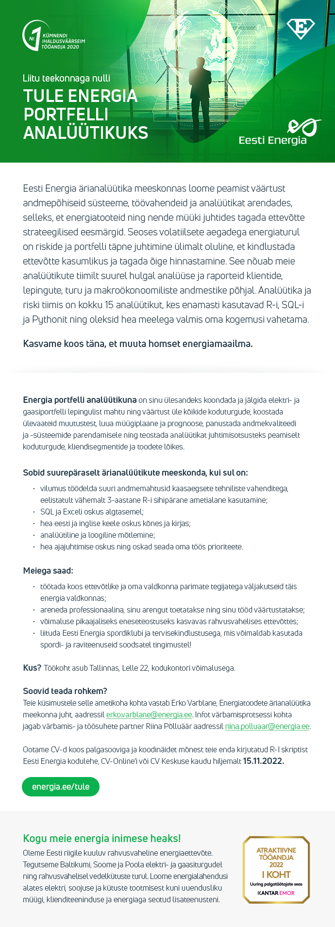Eesti Energia AS ENERGIA PORTFELLI ANALÜÜTIK