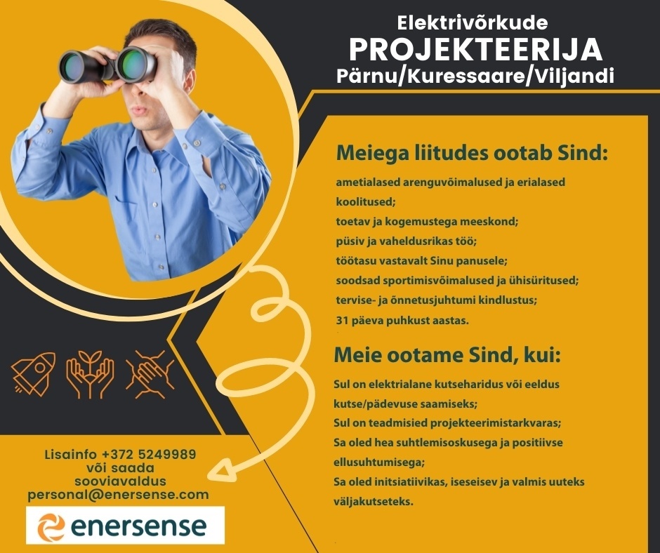 Enersense AS Elektrivõrkude projekteerija Pärnu/Kuressaare/Viljandi