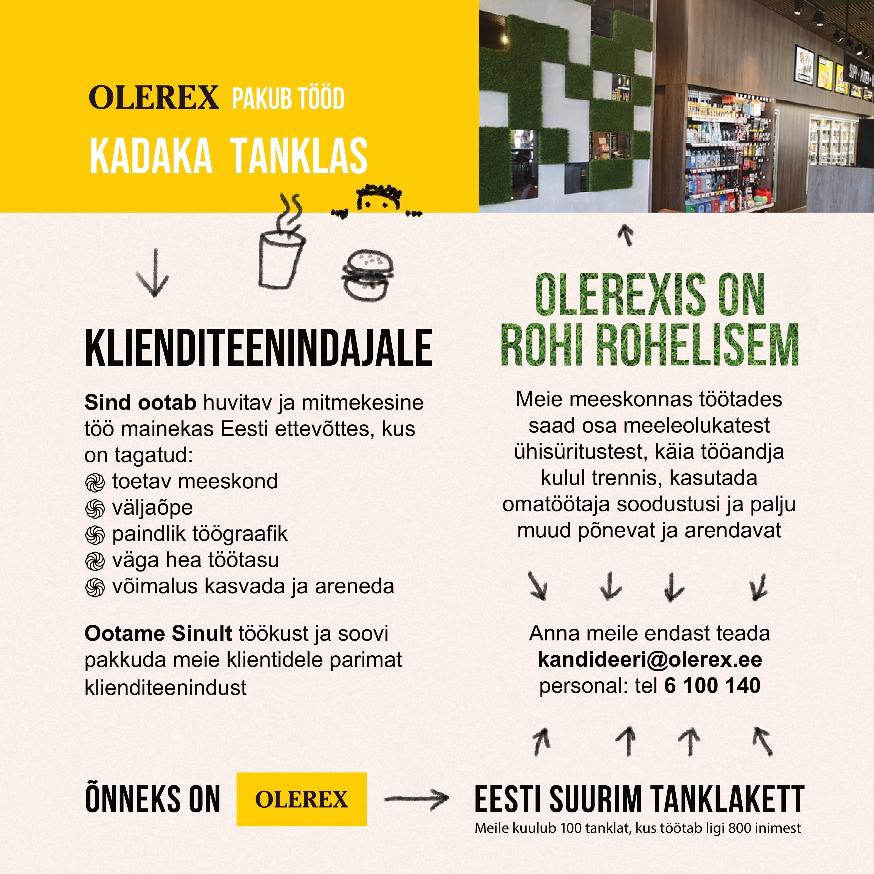 Olerex AS Klienditeenindaja Kadaka 24h teenindusjaama