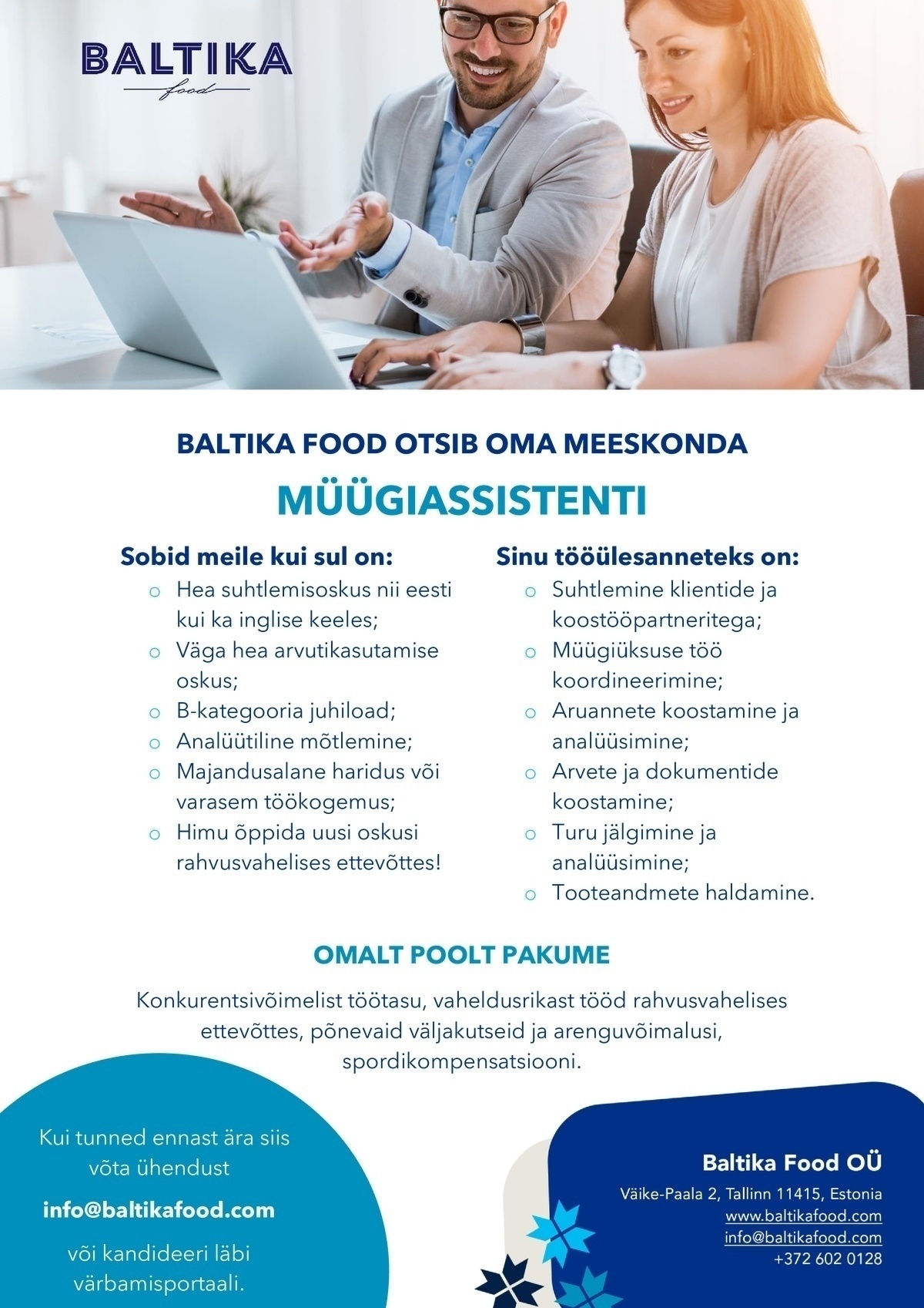 Baltika Food OÜ Müügiassistent
