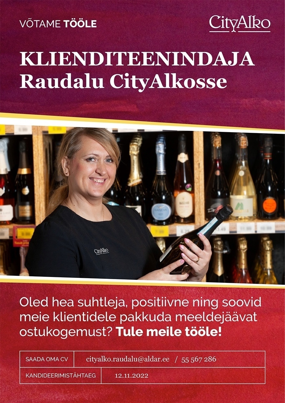 Aldar Eesti OÜ Raudalu CityAlko klienditeenindaja