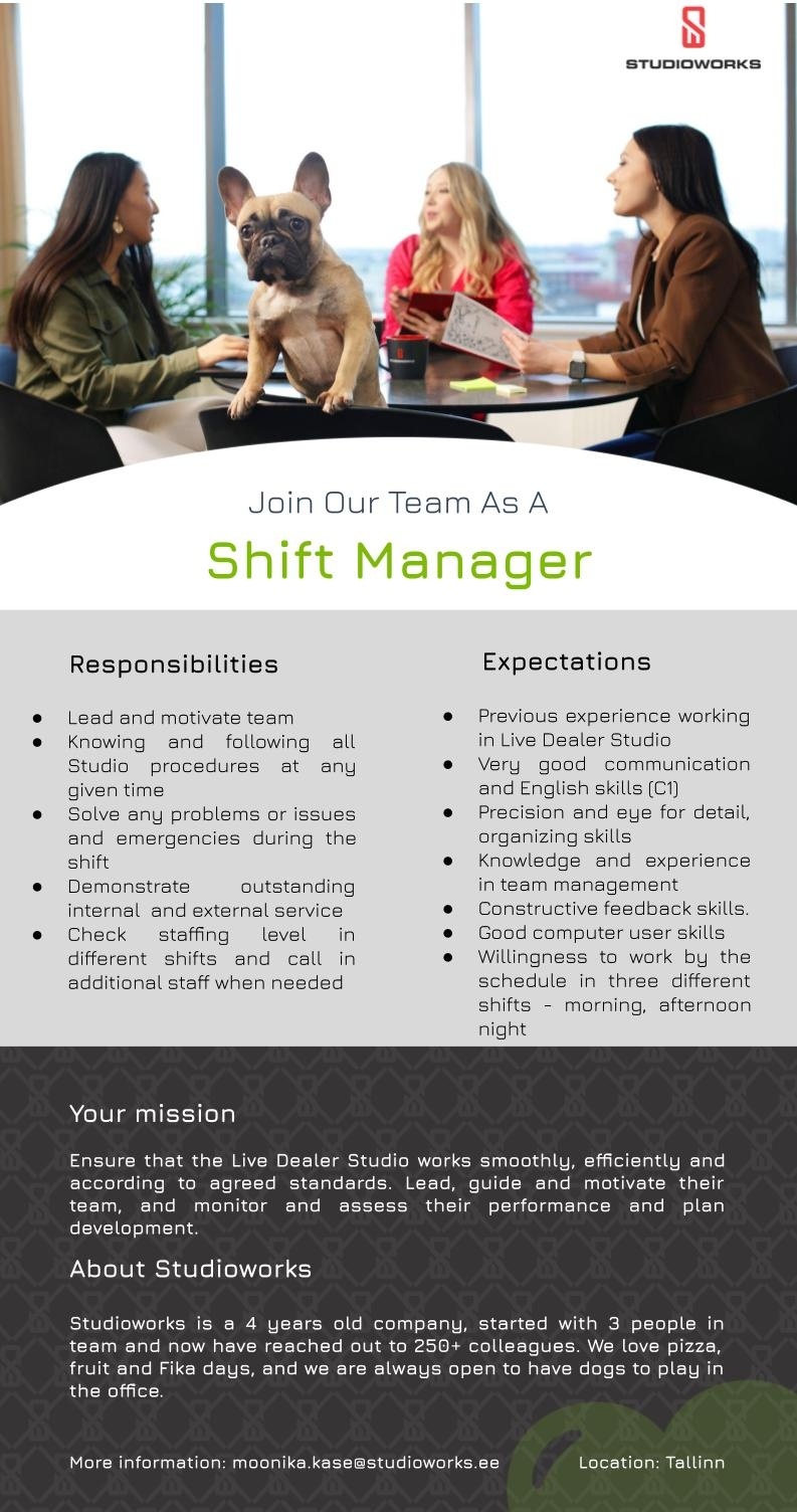 Studioworks OÜ Shift Manager