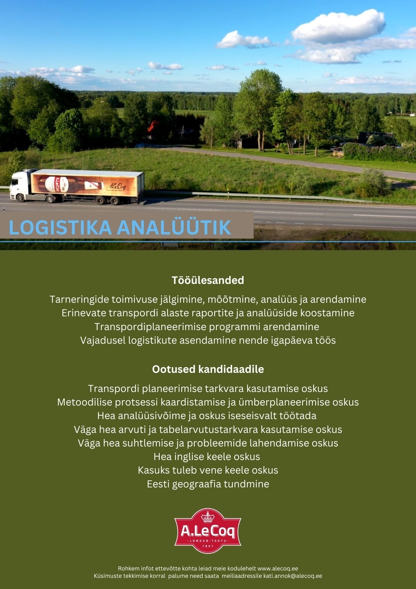 A. Le Coq AS Logistika analüütik