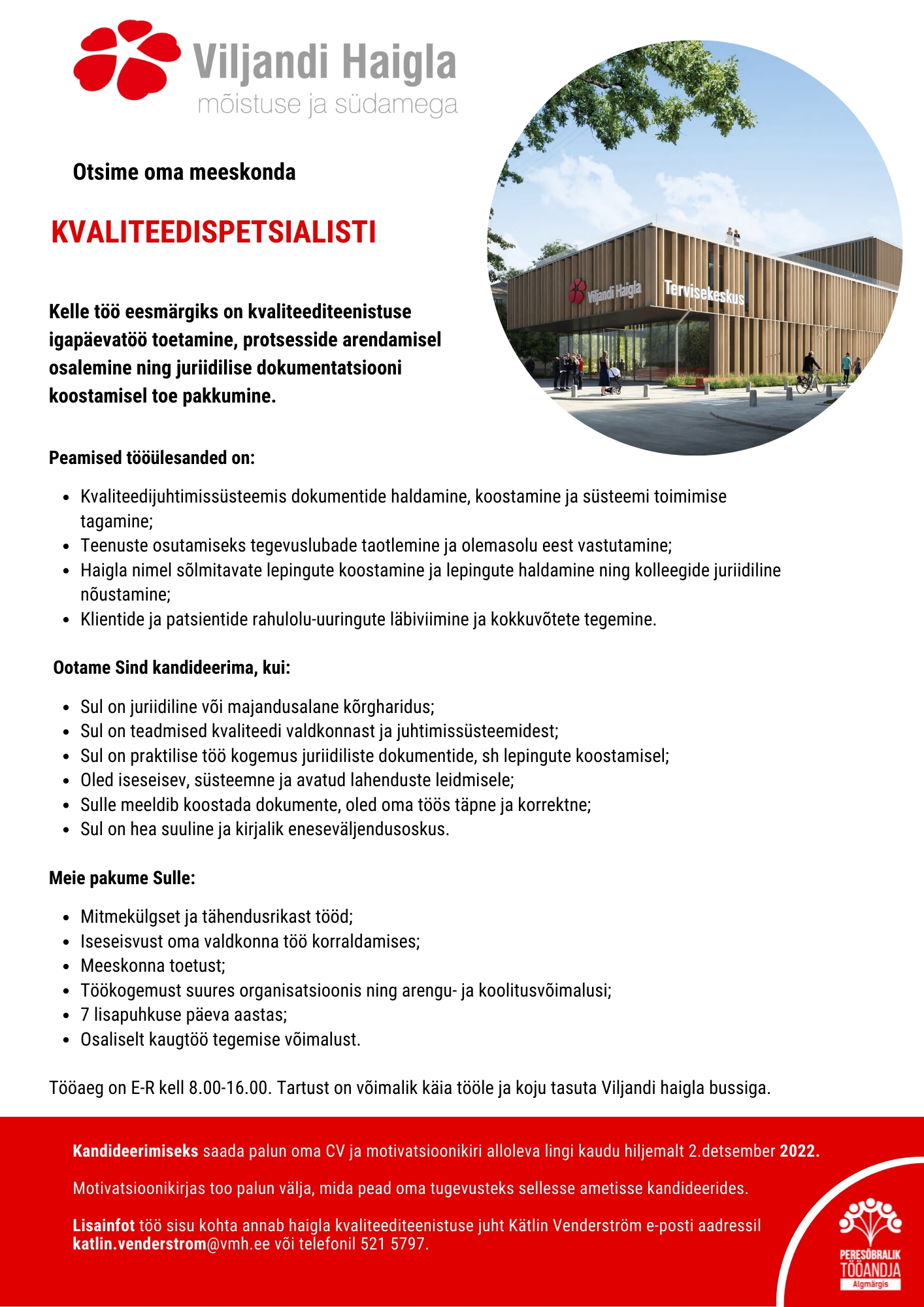 SA Viljandi haigla Kvaliteedispetsialist