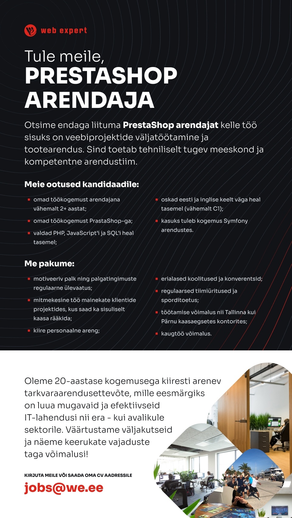 WEB Expert OÜ PRESTASHOP ARENDAJA