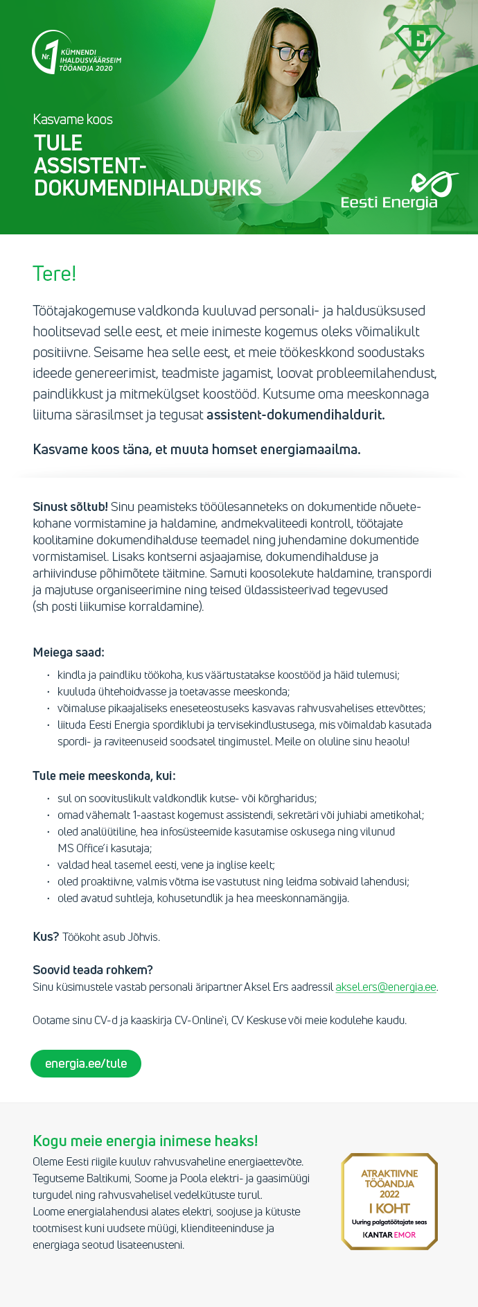 Eesti Energia AS ASSISTENT-DOKUMENDIHALDUR
