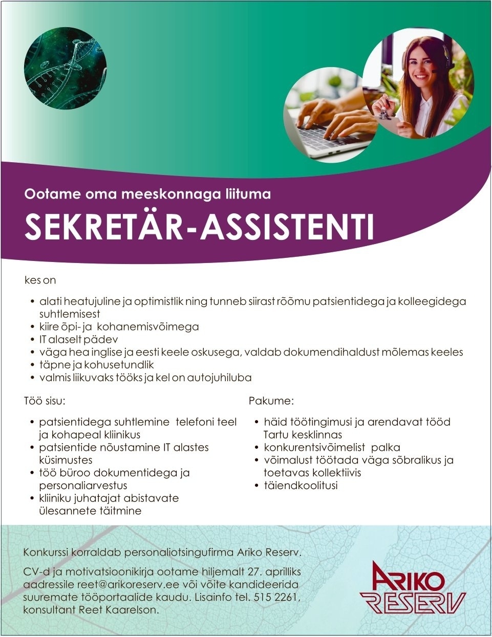 Erakliinik SEKRETÄR-ASSISTENT