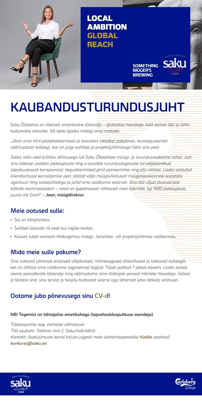 Saku Õlletehase AS Kaubandusturundusjuht