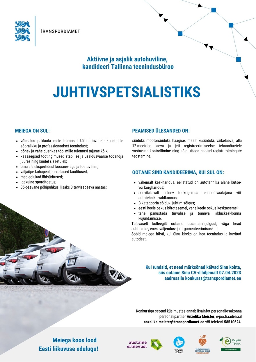 Transpordiamet Tallinna juhtivspetsialist