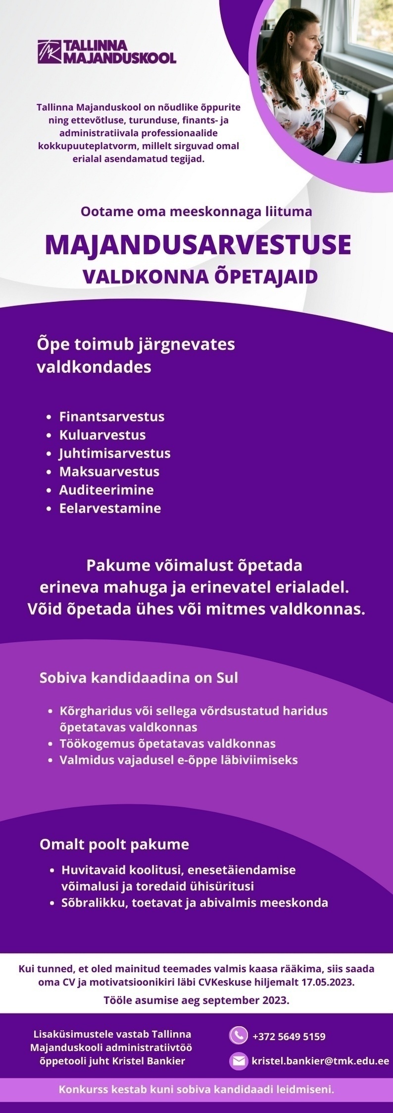 Tallinna Majanduskool Majandusarvestuse valdkonna õpetajad