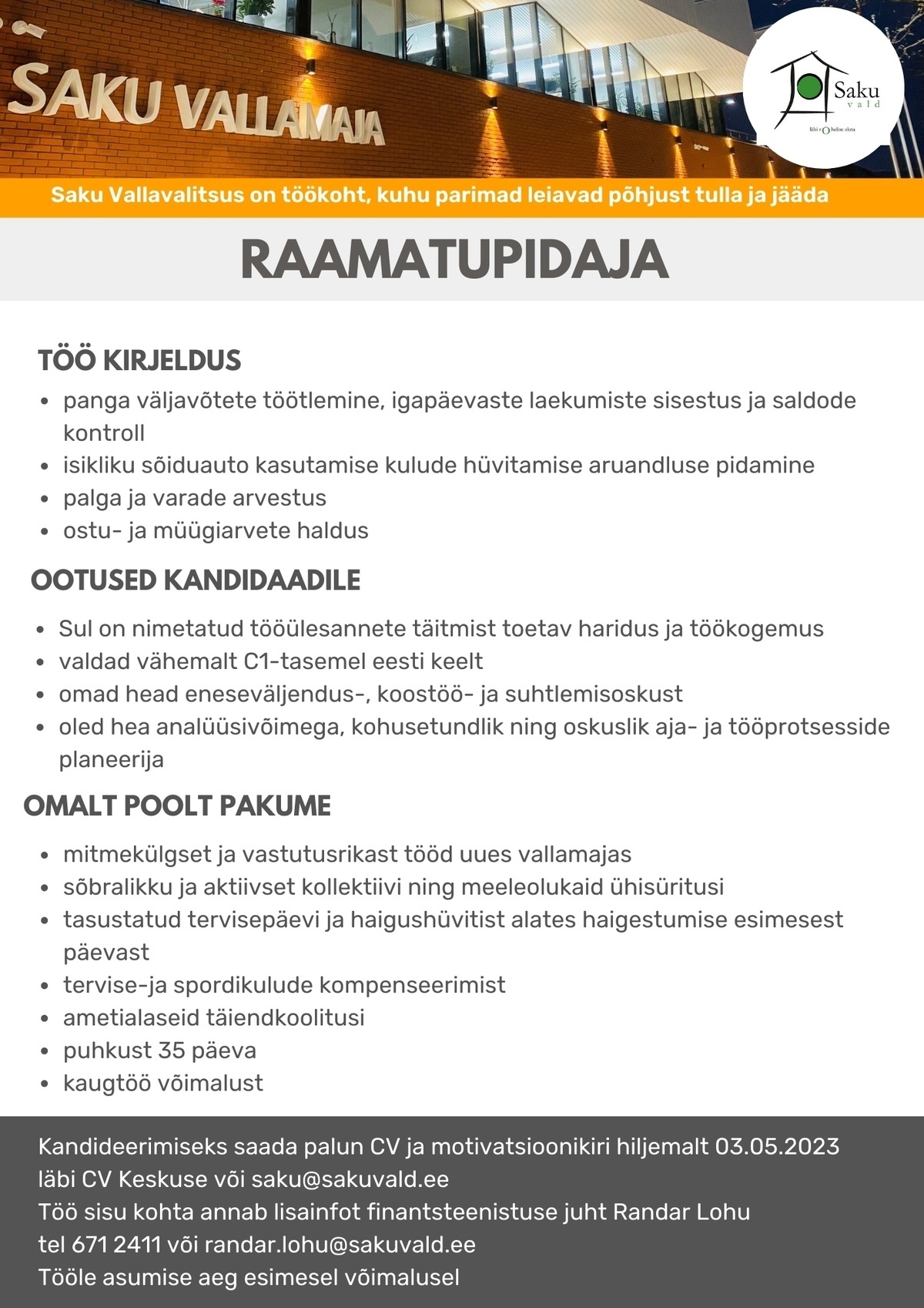 Saku Vallavalitsus Raamatupidaja