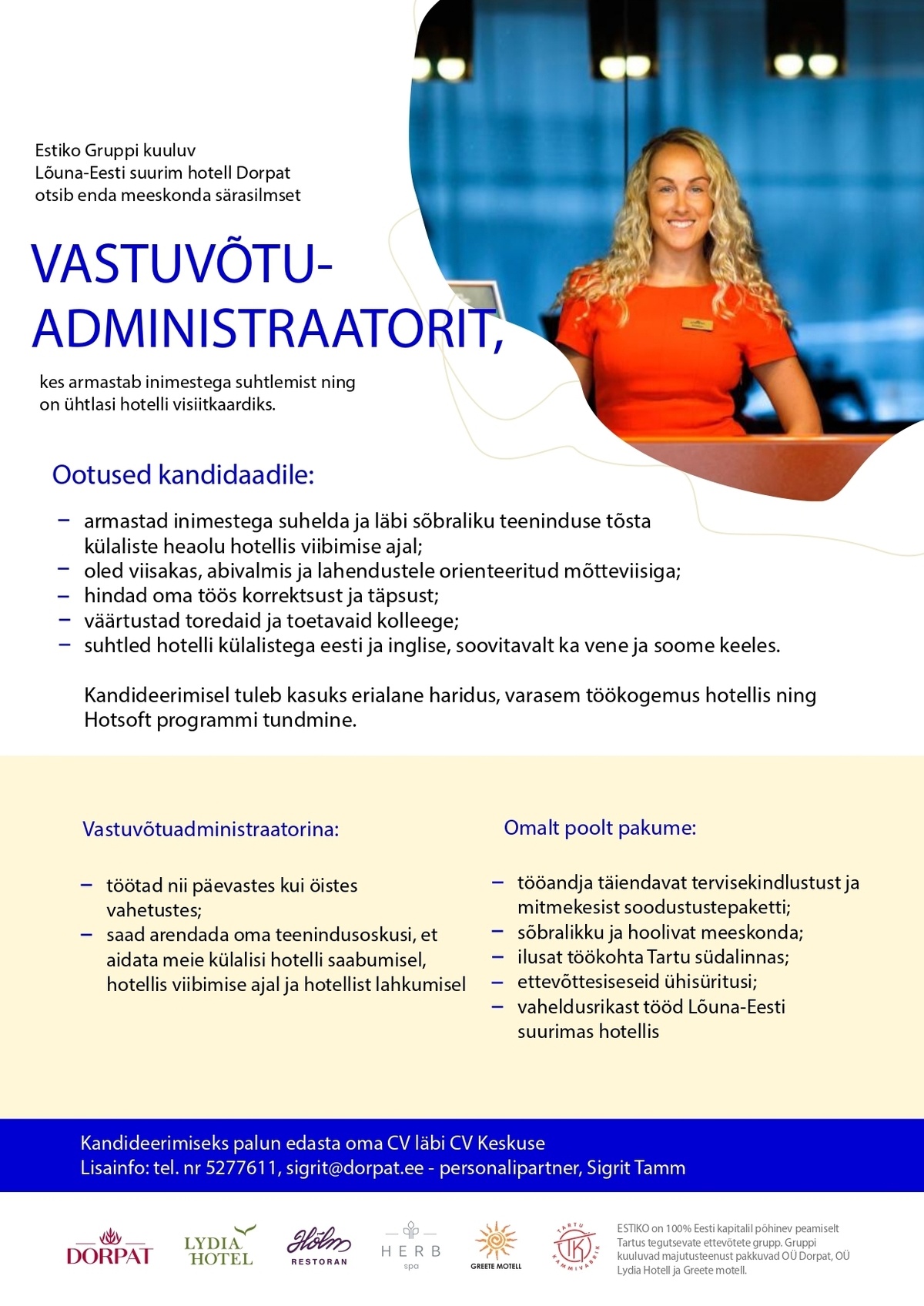 DORPAT OÜ Vastuvõtuadministraator