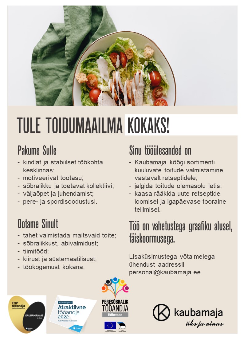 Kaubamaja Toidumaailma kokk