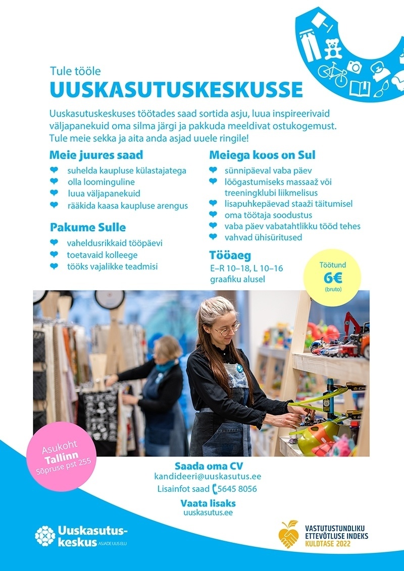 UUSKASUTUSKESKUS MTÜ Klienditeenindaja