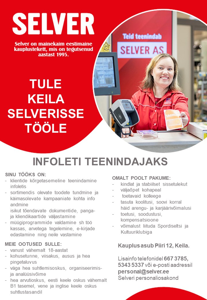 Selver Infoteenindaja Keila Selveris