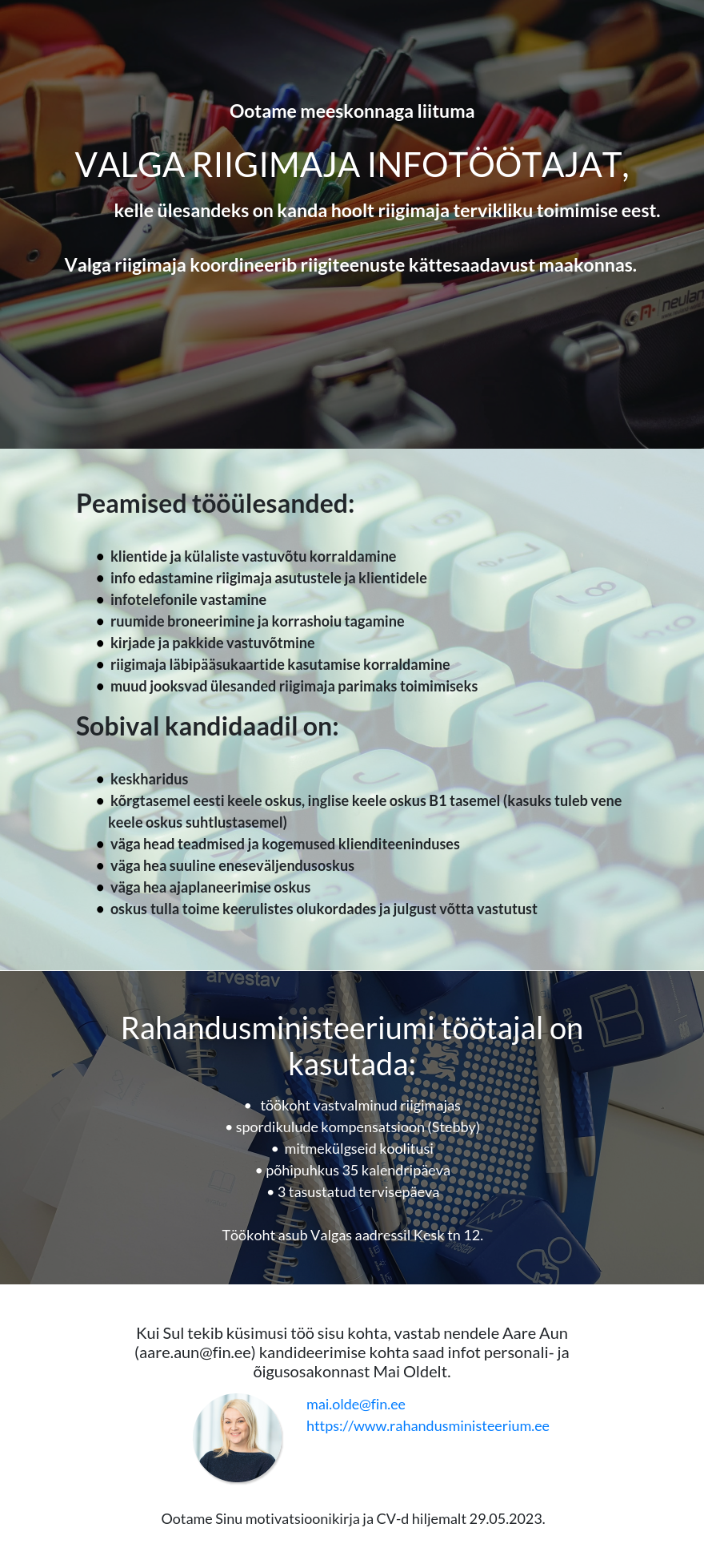 Rahandusministeerium INFOTÖÖTAJA