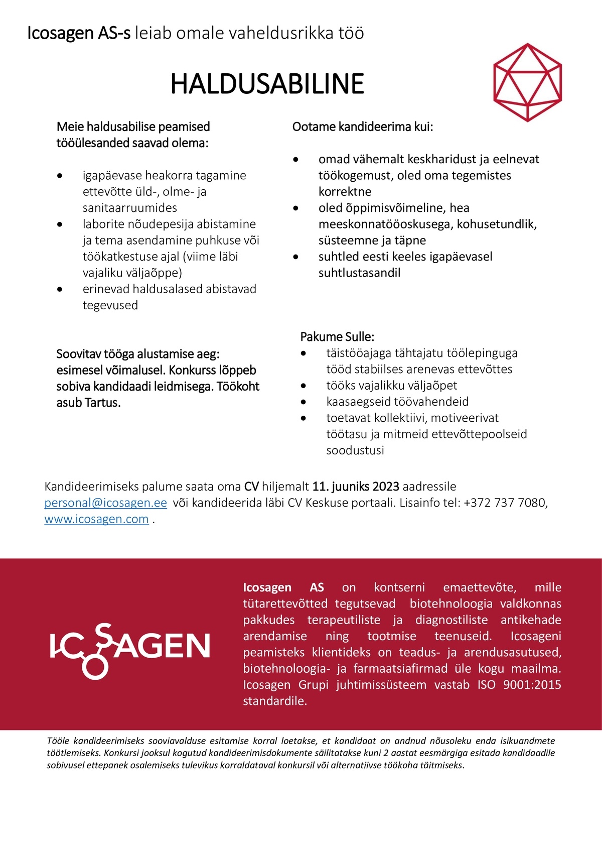 ICOSAGEN AS HALDUSABILINE