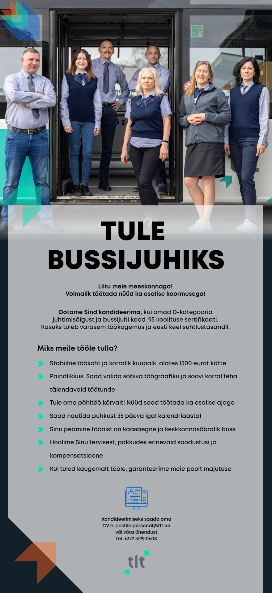 AS Tallinna Linnatransport Tule meile bussijuhiks kas või osalise koormusega!